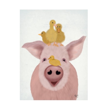 Fab Funky 'Pig And Ducklings' Canvas Art, 14x19